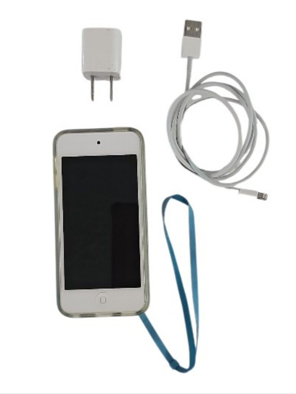 Apple iPod Touch 5th Generation Blue 32GB Bundle Charger Case Strap